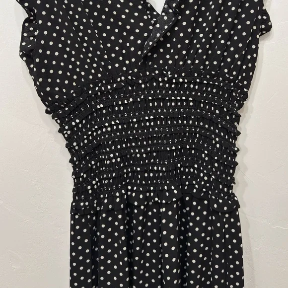 🆕 Max Studio Black & White Polka Dot Sleeveless Jumpsuit, NWT, S - Picture 5 of 5